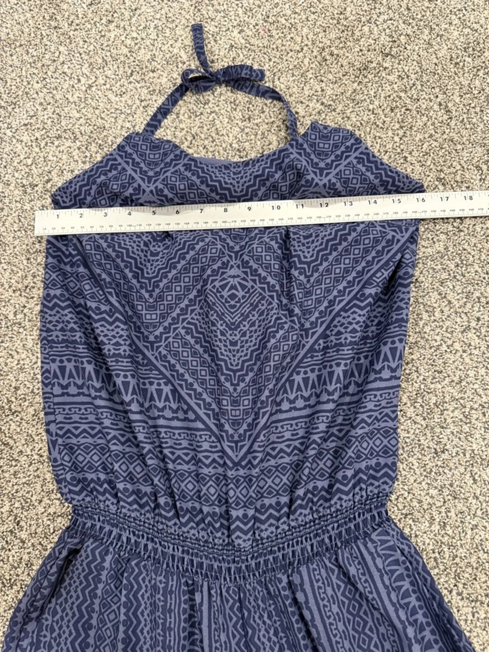Prana Bijou Halter Aztec Print Relaxed Fit Versatile Jumpsuit Purple Blue Size M